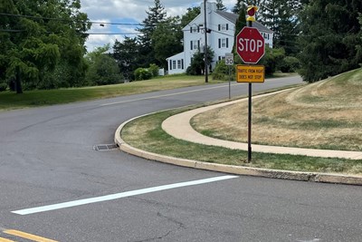 New Stop Sign at Mensch Road and Cross Road Intersection