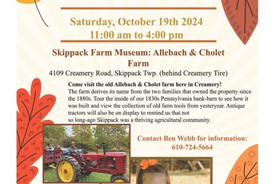 Tomorrow is Fall Fest with Skippack Historical Society!