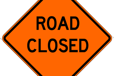 Roadway Repair Closure Mill Road