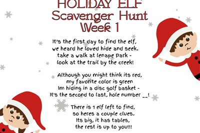 Holiday Elf Scavenger Hunt - Week 1 Clues