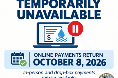 Online Sewer Bill Payments Temporarily Unavailable